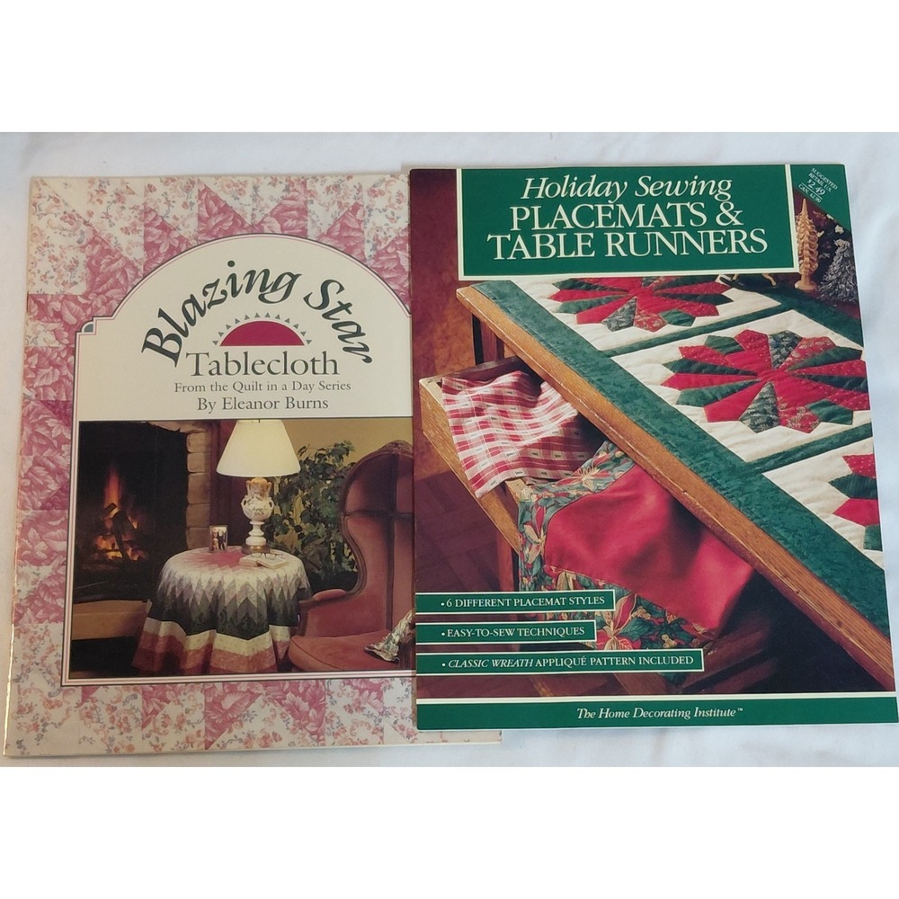 Blazing Star Tablecloth Eleanor Burns Quilt in a Day 1991 Holiday Sew Placemats